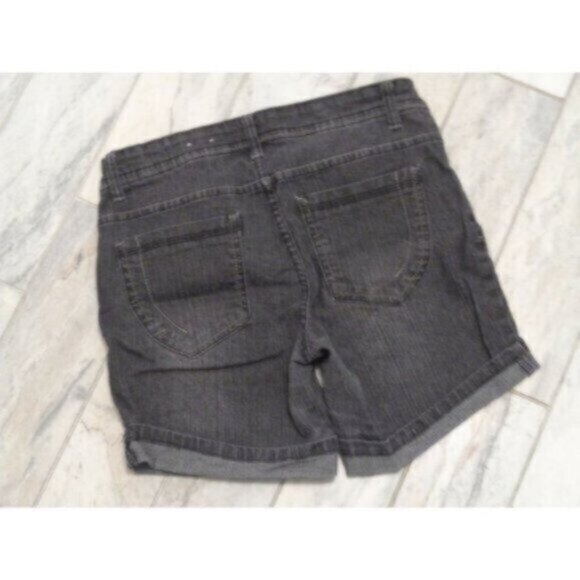 NEW Arizona girls size 14 Black distressed look Jean shorts Adjustable Waistband - Picture 1 of 6
